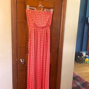 Strapless floor length sundress